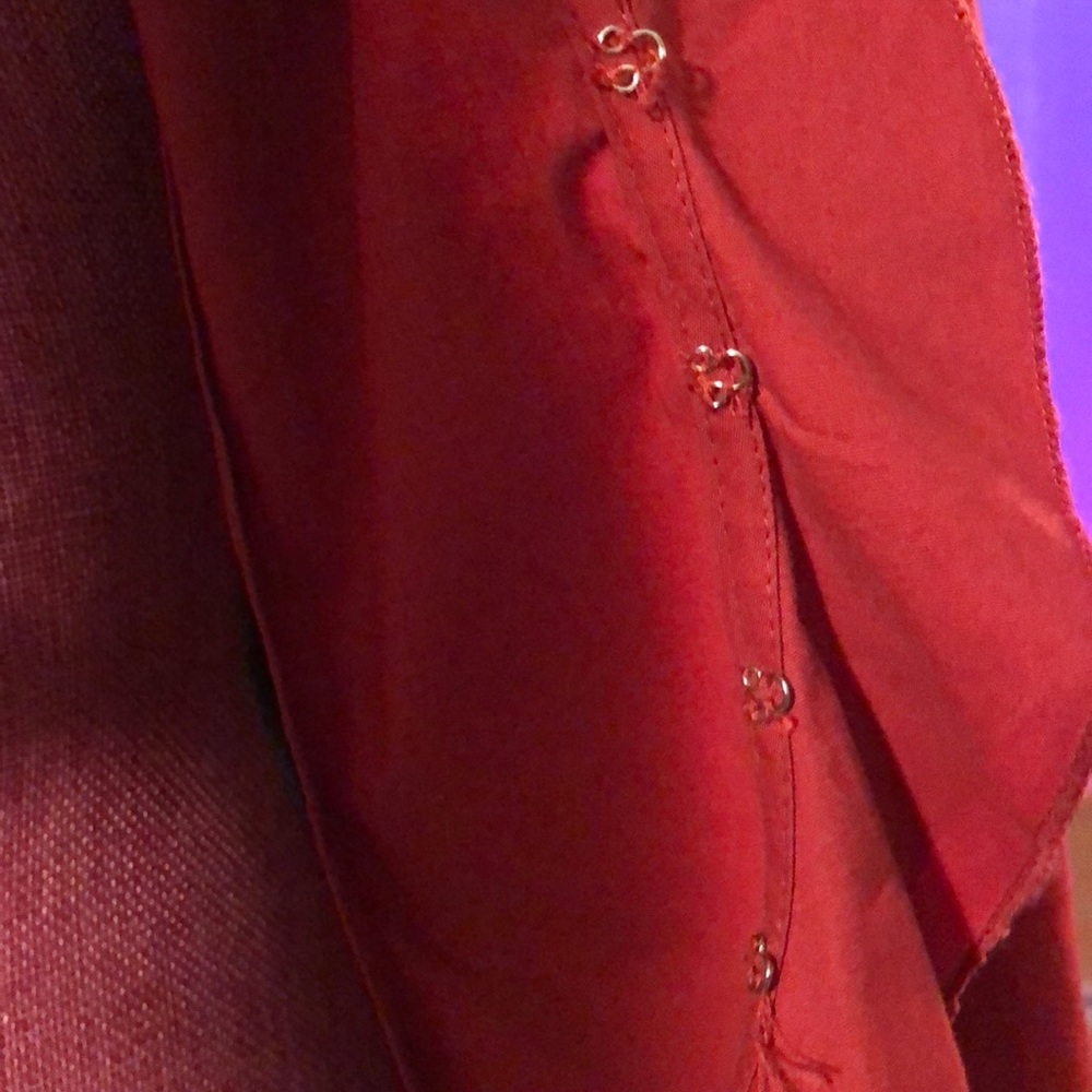 Rust Ruffle Blouse-Petite - Picture 4 of 8